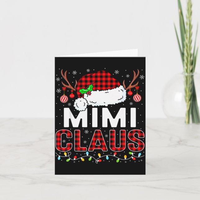 Christmas Lights Mimi Claus Family Matching Xmas P Kort (Framsida)
