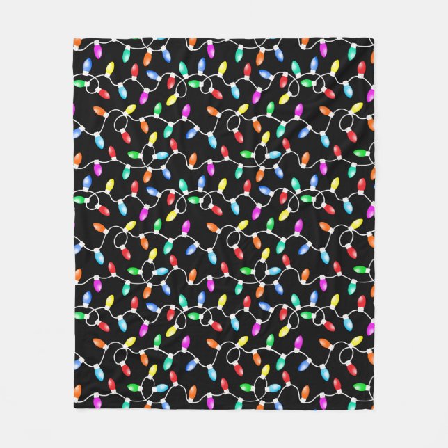 Christmas Lights Pattern Fleecefilt (Framsidan)