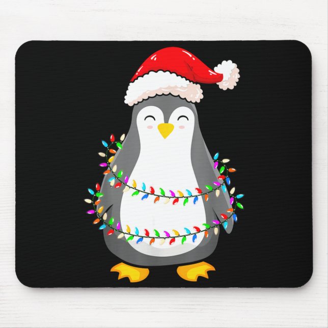 Christmas Lights Penguin Wearing Xmas Hat - Pengui Musmatta (Framsidan)
