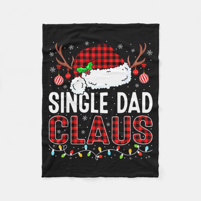 Christmas Lights Single Dad Claus Family Matching  Fleecefilt (Framsidan)