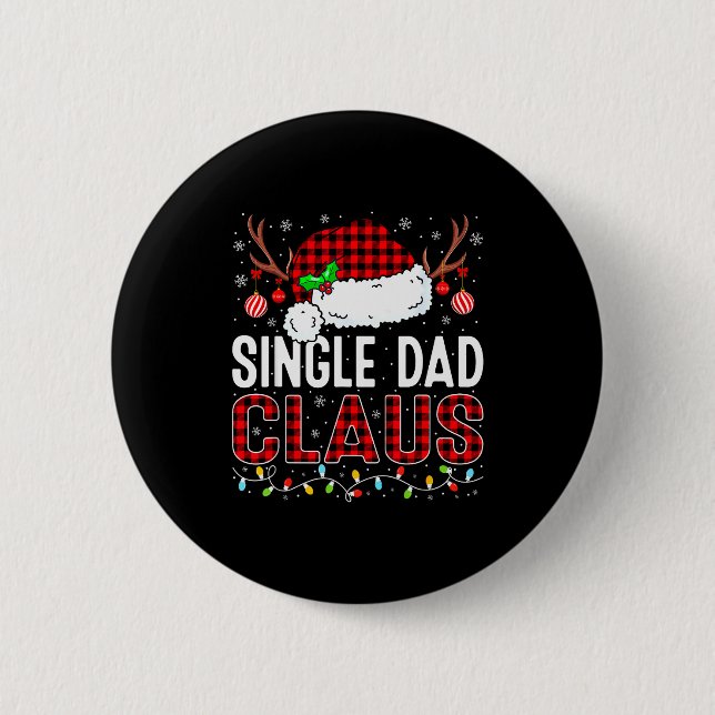 Christmas Lights Single Dad Claus Family Matching  Knapp (Framsida)