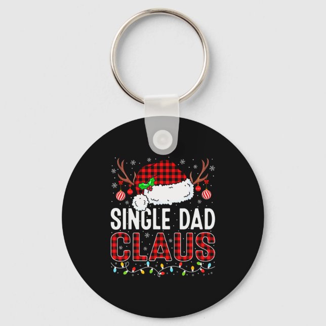 Christmas Lights Single Dad Claus Family Matching  Nyckelring (Framsida)