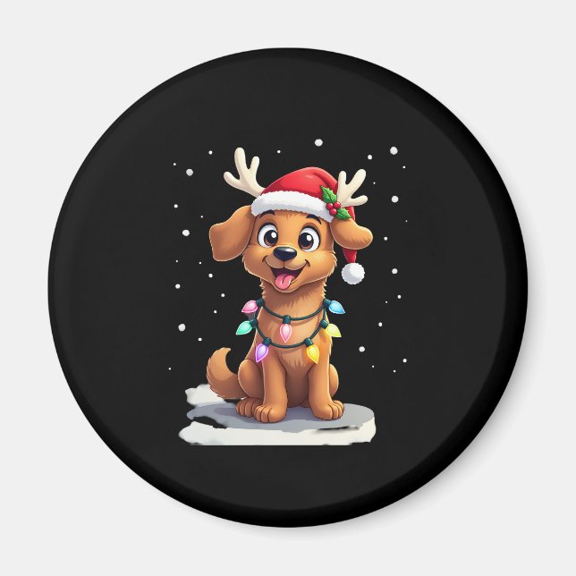 Christmas Lights Soft Coated Wheaten Terrier Dog T Magnet (Framsidan)