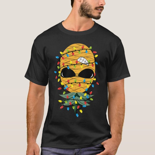 Christmas Lights Upside Down Pineapple Swinger T Shirt (Framsida)