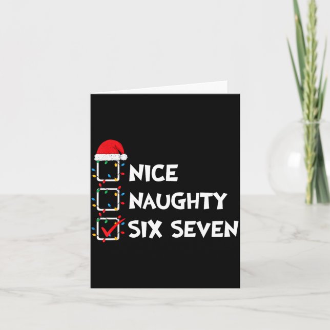 Christmas List Nice Naughty Six Seven Meme 67 6 7  Kort (Framsida)