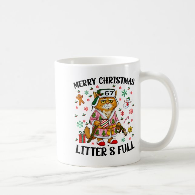 Christmas Litter’s Full 67 Xmas Funny Kitty Gift C Kaffemugg (Höger)