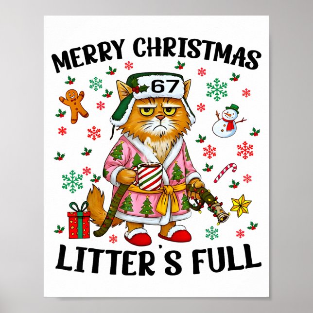 Christmas Litter’s Full 67 Xmas Funny Kitty Gift C Poster (Framsidan)