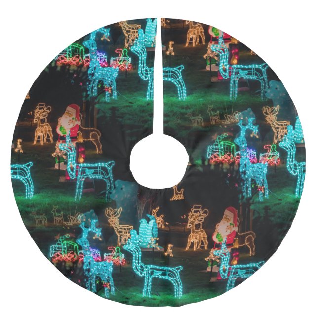 christmas ljus julafton träd skirt julgransmatta borstad polyester (Framsidan)