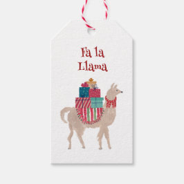 Christmas Llama Retro Hand-Illustrated Holiday Presentetikett