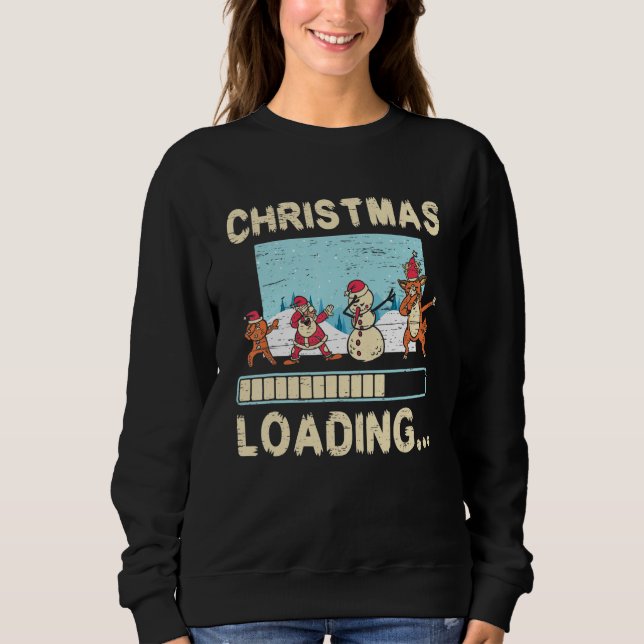 Christmas Loading Santa Claus Reindeer Holidays T Shirt (Framsida)