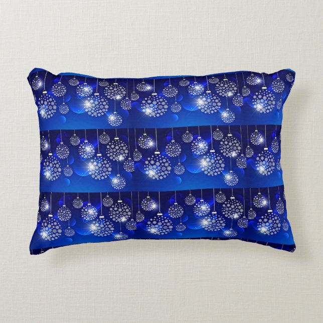 **CHRISTMAS LÖKAR** PILLOW MED BAKSIDAN "BLUE" PRYDNADSKUDDE (Framsidan)