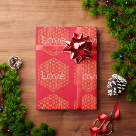 Christmas love flower of life Geschenkpapier Presentpapper