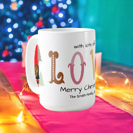 Christmas Love Modern Typography Personalized Mug  Kaffemugg
