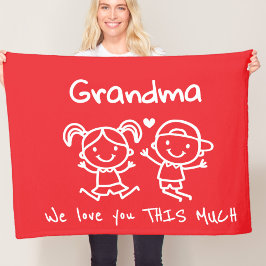 Christmas Love You Grandma Fun Graphic Gift Fleecefilt