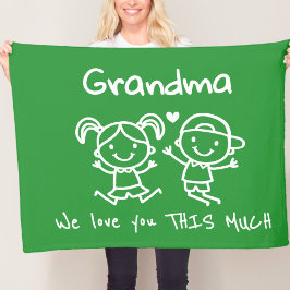 Christmas Love You Grandma Fun Graphic Gift Fleecefilt