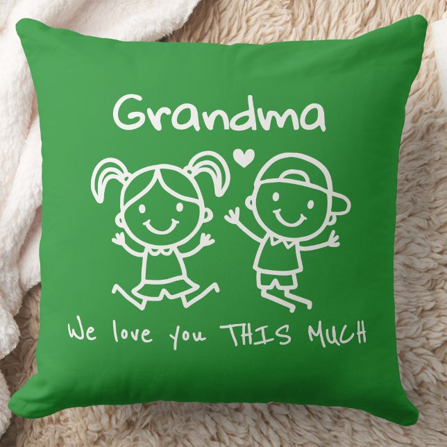 Christmas Love You Grandma Fun Graphic Gift Kudde (Skapare uppladdad)