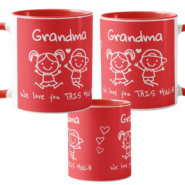 Christmas Love You Grandma Fun Graphic Gift Mugg (Skapare uppladdad)