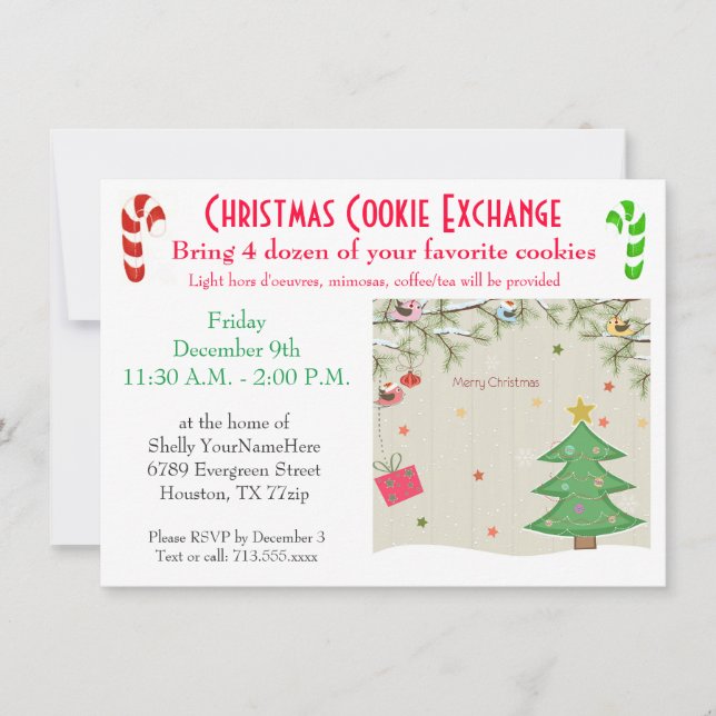 Christmas Lunch Cookie Exchange Invitation Inbjudningar (Framsida)