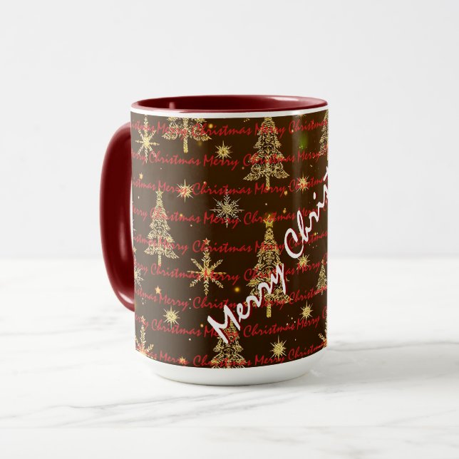 Christmas Luxury Christmas Trees Festive Mugg (Framsida vänster)