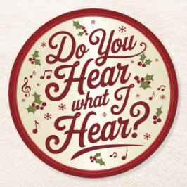  Christmas Lyric Coaster Underlägg Papper Rund