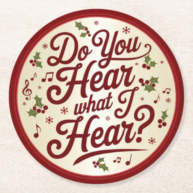  Christmas Lyric Coaster Underlägg Papper Rund (Framsidan)