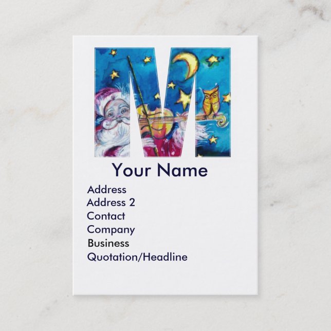 CHRISTMAS M BREV / INSPIRED SANTA MONOGRAM VISITKORT (Framsida)