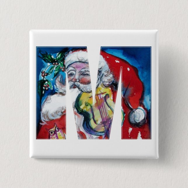 CHRISTMAS M BREV / SANTA MED VIOLIN MONOGRAM KNAPP (Framsida)