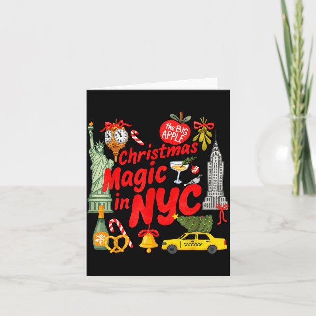 Christmas Magic In Nyc Festive Holiday New York  Kort (Framsida)