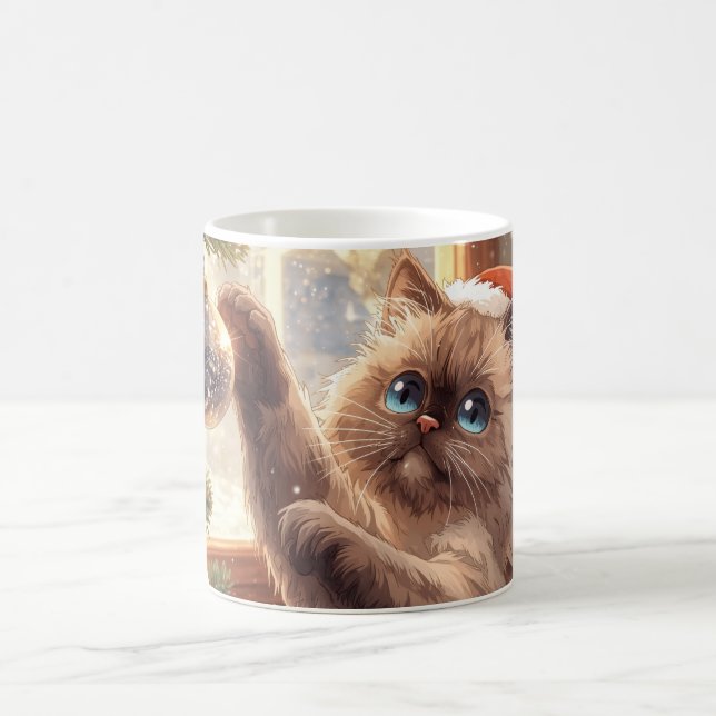  “Christmas Magic: Ragdoll Cat” Cute Ragdoll Cat Kaffemugg (Center)