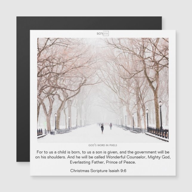 CHRISTMAS MAGNETIC-KORT - ISAIAH 9:6 MAGNETISK INBJUDNINGSKORT (Fram/baksida)
