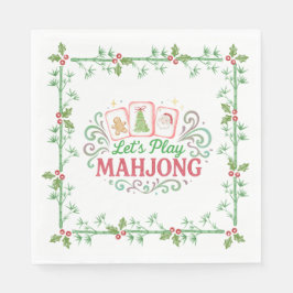 Christmas Mahjong Crest | Monogram Pappersservett