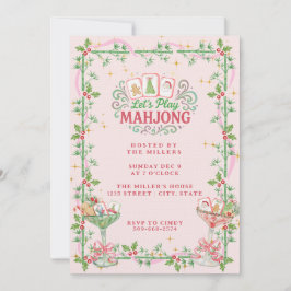 Christmas Mahjong Party Inbjudningar