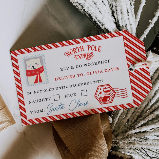Christmas Mail From Santa North Pole Delivery Presentetikett (Skapare uppladdad)