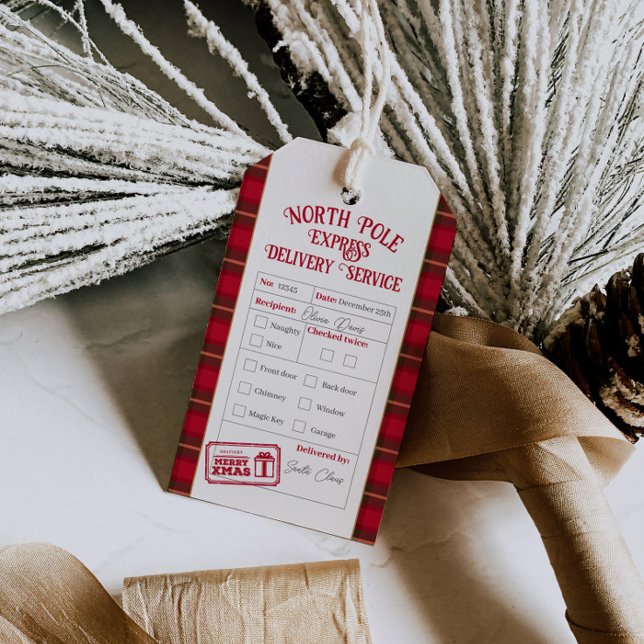 Christmas Mail From Santa North Pole Delivery Presentetikett (Skapare uppladdad)