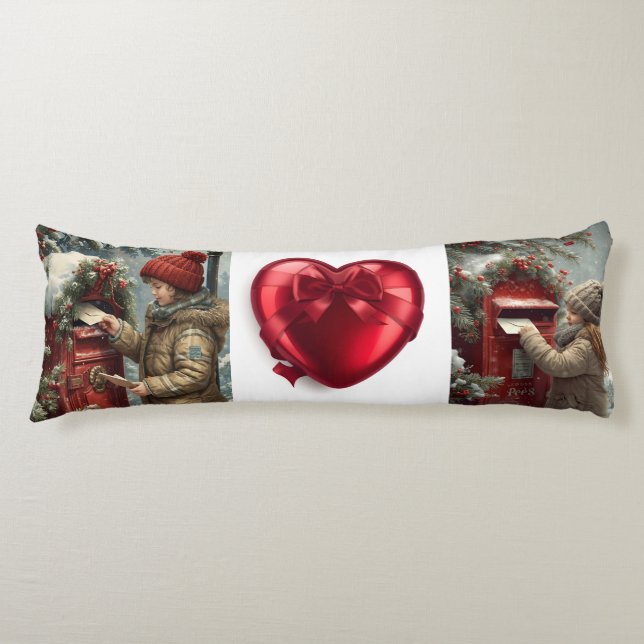 Christmas mailbox cozy winter bedding kroppskudde (Framsidan)