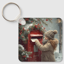 Christmas mailbox  cute festive winter accessory nyckelring