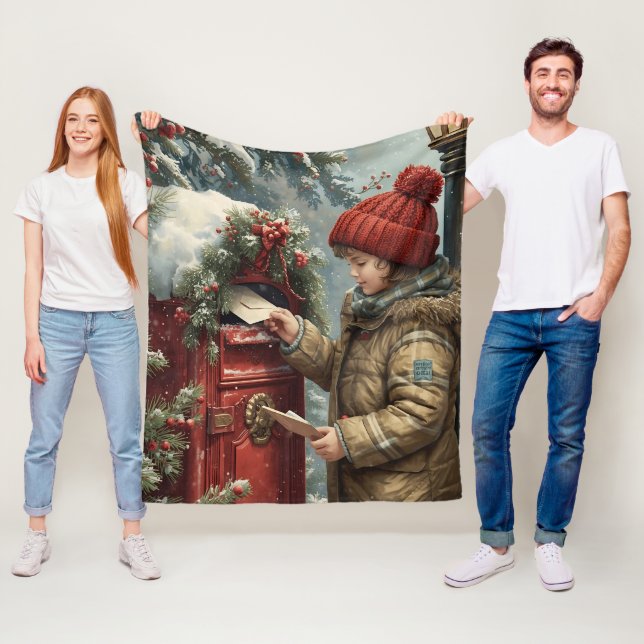 Christmas mailbox fleece blanket warm cozy winter  (På plats)