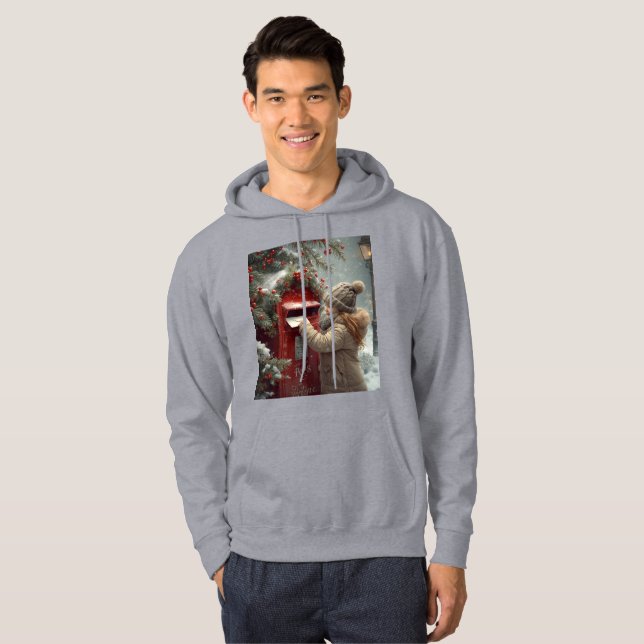 Christmas mailbox hoodie cozy warm festive wear (Hel framsida)