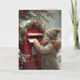 Christmas mailbox warm festive holiday message kort