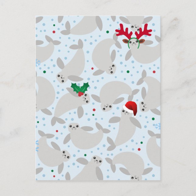 christmas manatee helg vykort (Framsida)