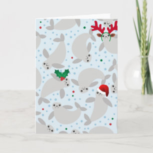 christmas manatee helgkort