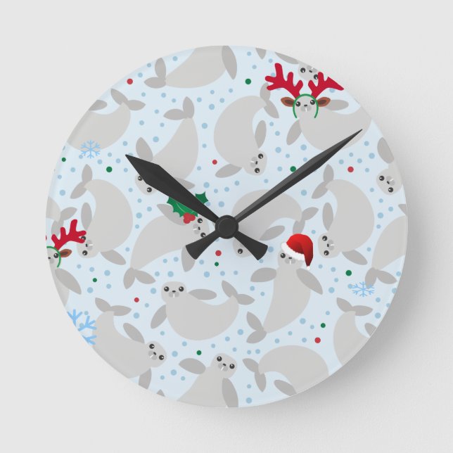 christmas manatee rund klocka (Framsida)