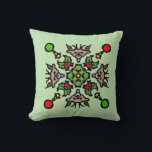 Christmas Mandala Pattern Kudde<br><div class="desc">A beautiful Christmas mandala design featuring festive holiday colors. This round decorative pillow adds a cheerful and artistic touch to your home decor.</div>