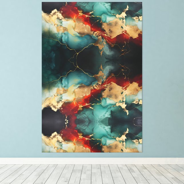 Christmas Marble Glow Premium Wrapped Canvas  (Insitu (trägolv))