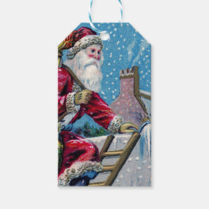 CHRISTMAS MÄRKRE RETRO JULTOMTEN PRESENTETIKETT