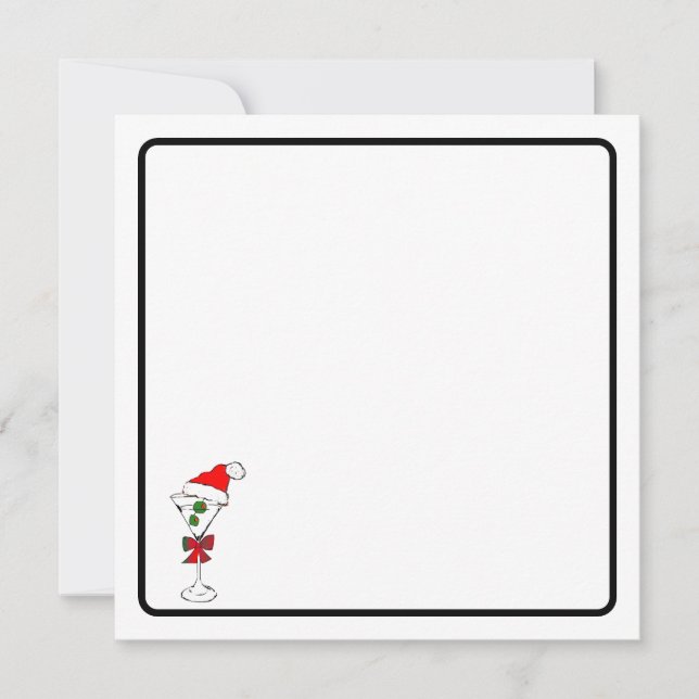 Christmas martini note card  anteckningskort (Framsida)