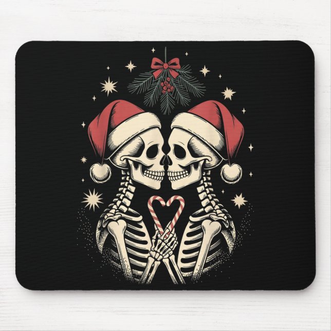 Christmas Matching Gothic Couple Dark Humor Skelet Musmatta (Framsidan)