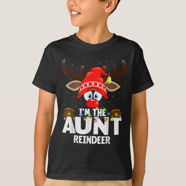 Christmas Matching I'm The Aunt Reindeer  T Shirt (Framsida)
