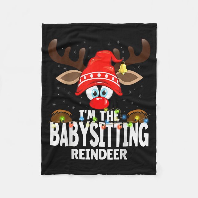 Christmas Matching I'm The Babysitting Reindeer  Fleecefilt (Framsidan)