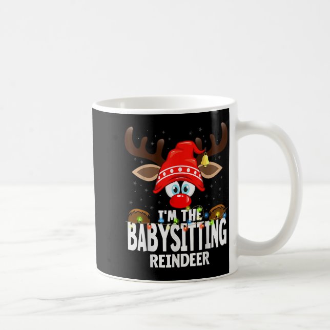 Christmas Matching I'm The Babysitting Reindeer  Kaffemugg (Höger)